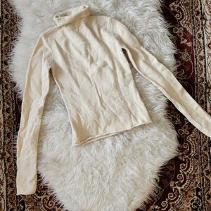 Wilfred Cotton Cream Turtleneck Sweater